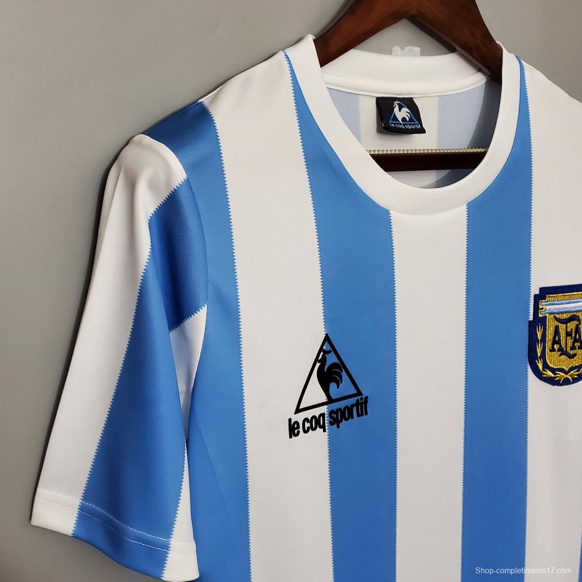 Retro 1986 Argentina home Soccer Jersey