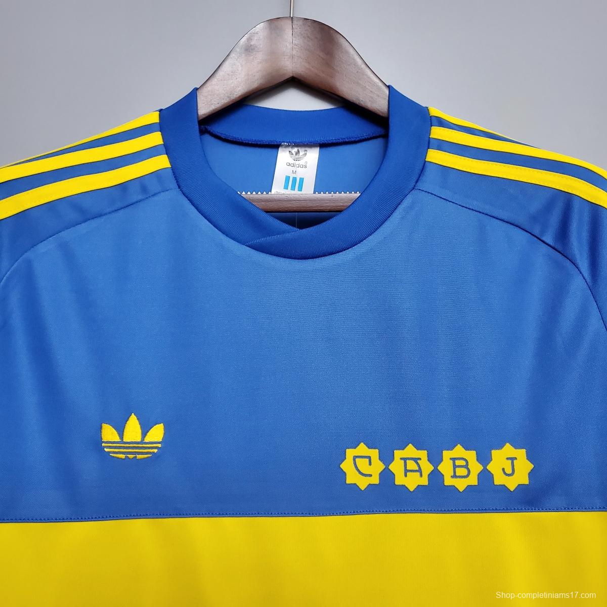 Retro Long sleeve 1981 Boca Juniors home Soccer Jersey