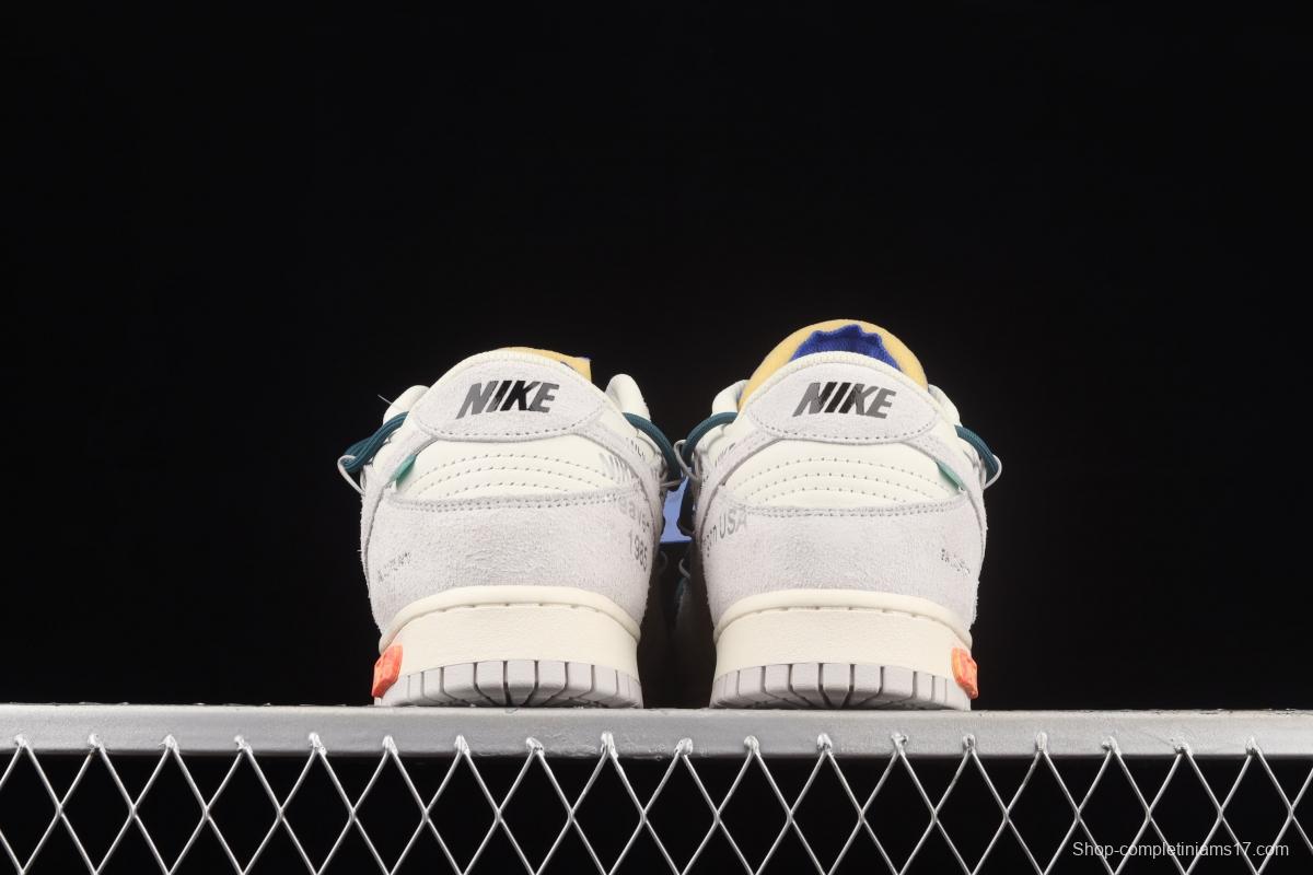 OFF-White x NIKE DUNK Low OW suede SB buckle rebound fashion casual board shoes DJ0950-111,