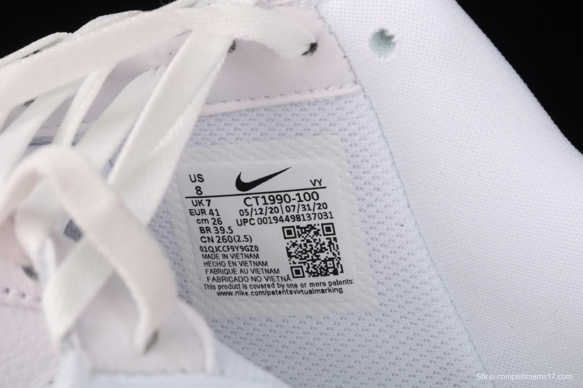 NIKE Air Force 11607 Low All white joint name small silver hook low-top casual board shoes CT1990-100