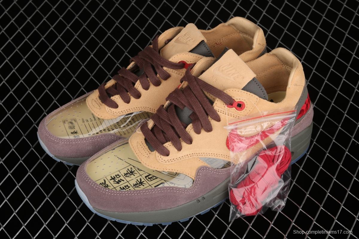 Clot x NIKE Air Max 1 Tea Leaf Brown joint style retro casual running shoes DD1870-200