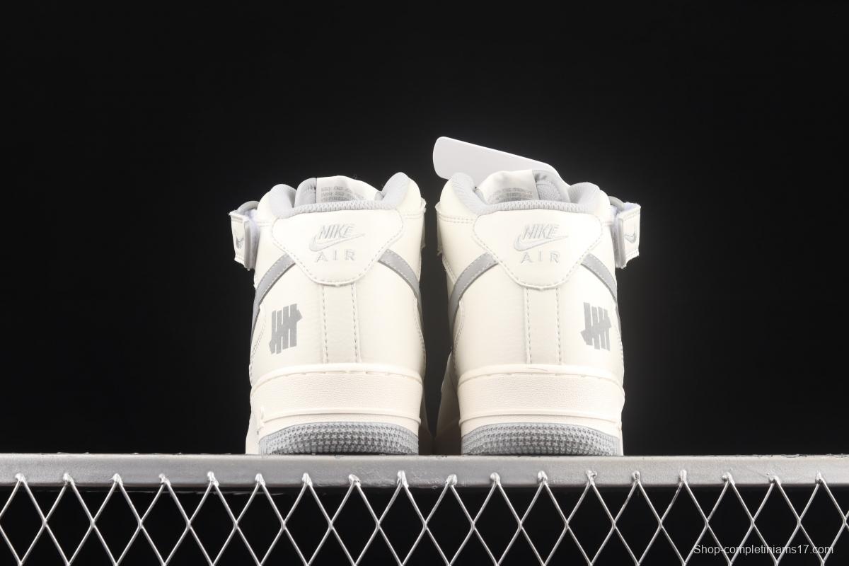 Undefeated x NIKE Air Force 1 Mid SU19 Silver Daredevil 3M reflective casual board shoes AO6617-306