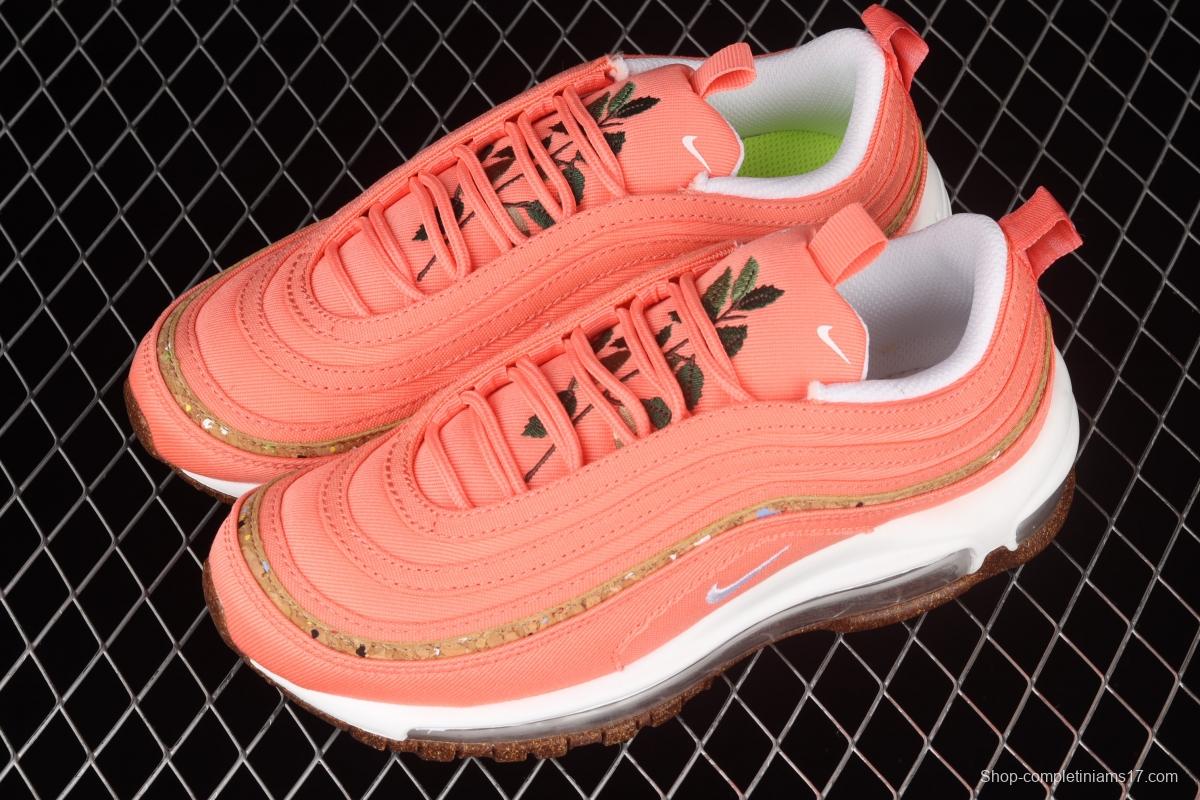 NIKE Air Max 97 SE bullet orange powder embroidered air cushion running shoes DC4012-800