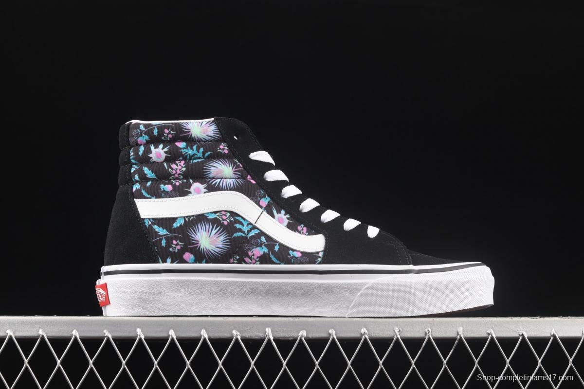 Vans Sk8-Hi New Color Flower printed High-top Leisure Board shoes VN0A32QG3VD