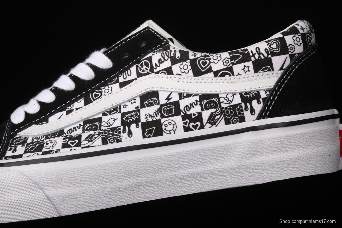 Vans Old Skool Vance black and white graffiti printed low upper canvas board shoes VN000D3HY28