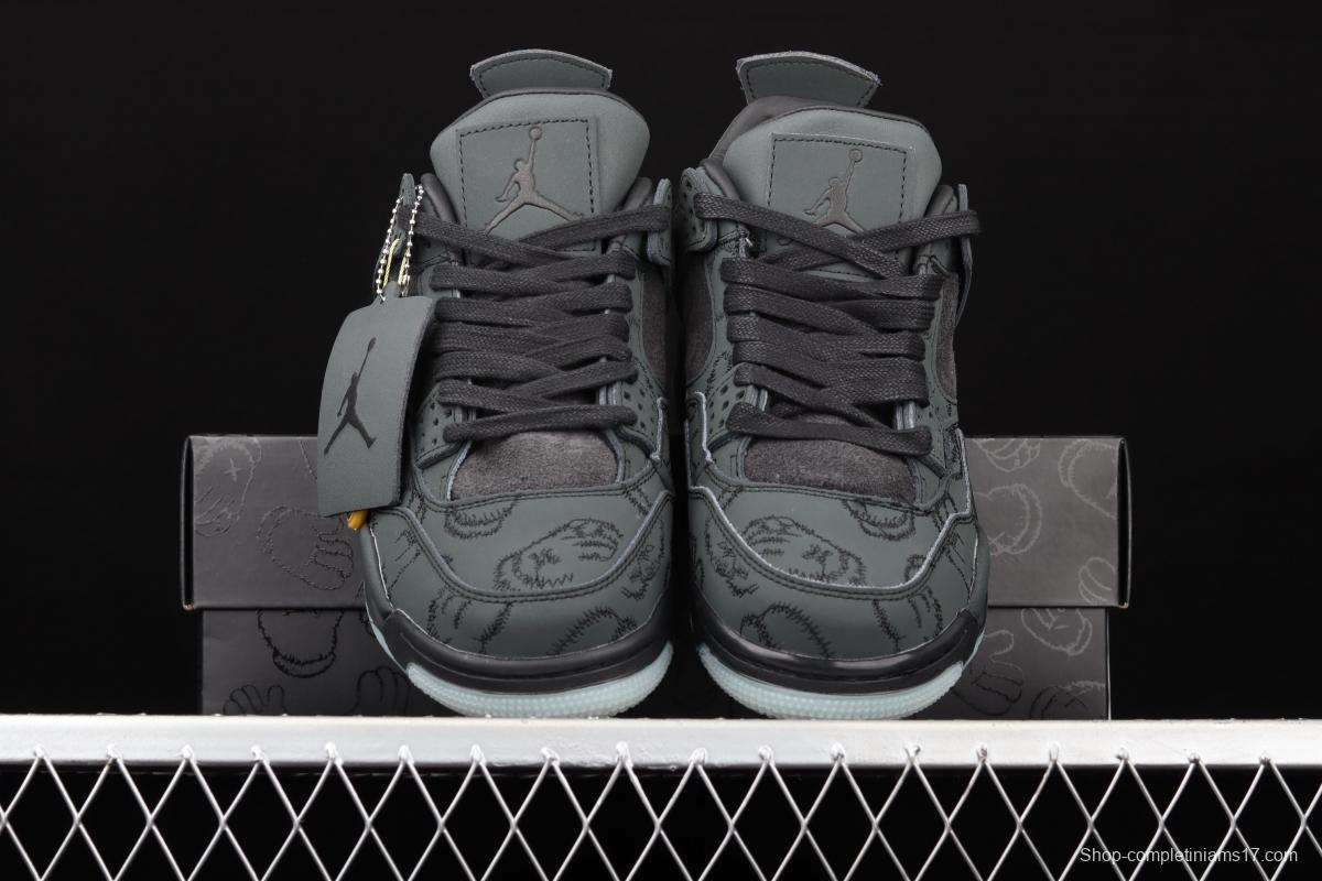 Kaws x Air Jordan 4 Black AJ4 black suede luminous limited edition 930155-001