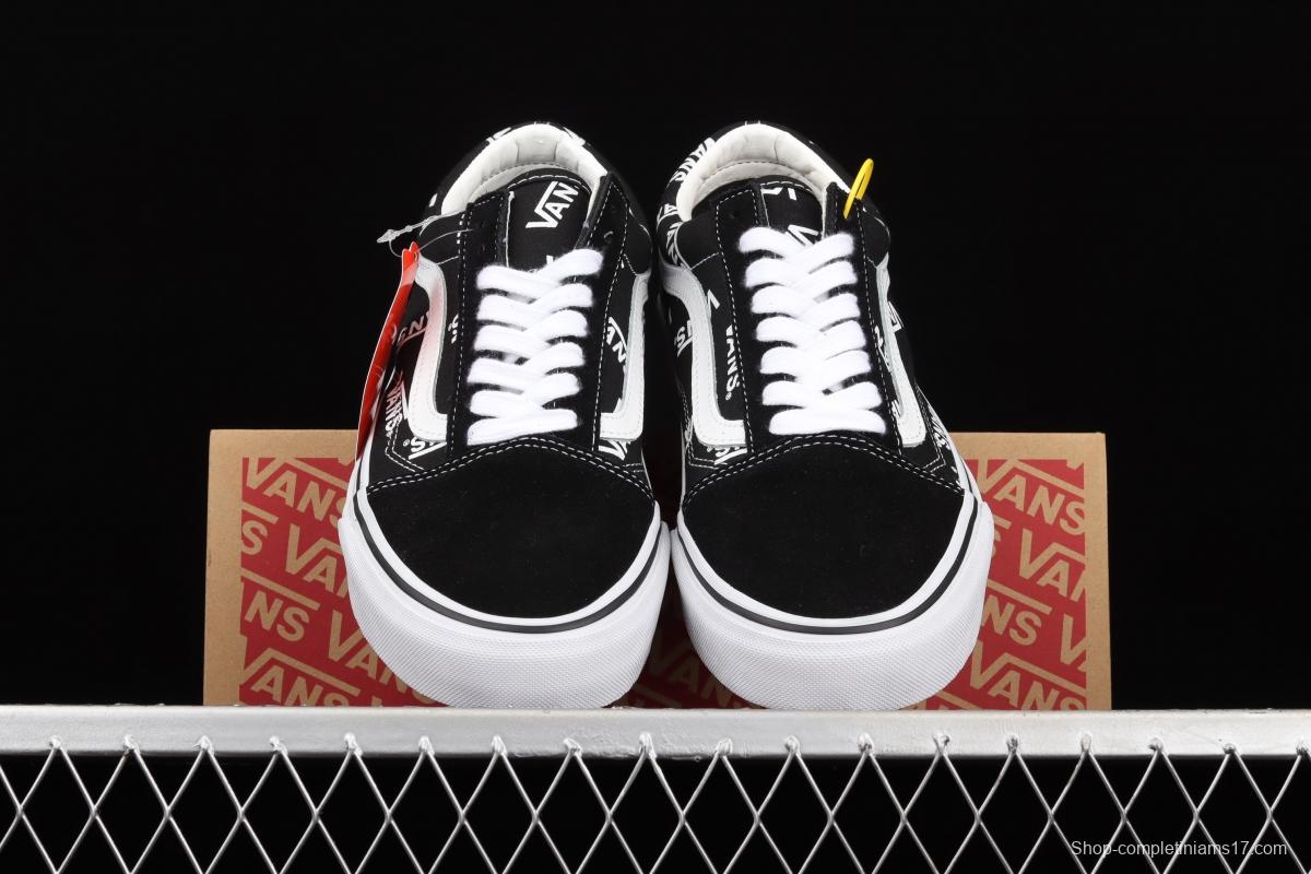 Vans Old Skool classic black and white LOGO letter printed low upper board shoes VN0A3WKTQW7