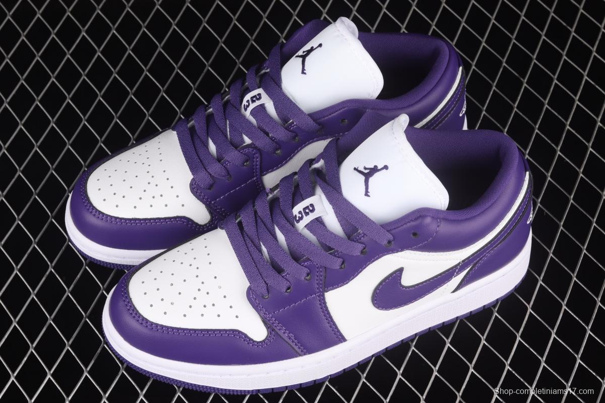 Air Jordan Low White and Purple Coat low-end Culture Leisure Sports Basketball shoes DC0774-500