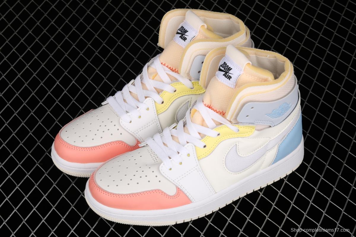 Air Jordan 1 Zoom Air CMFT candy color high top basketball shoes DJ6910-100