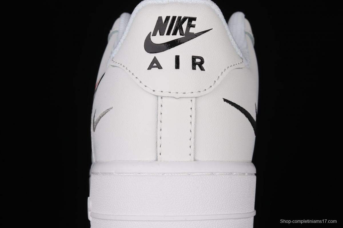 NIKE Air Force 1 Low Multi Swoosh all-white colorful low-top casual board shoes DM9096-100