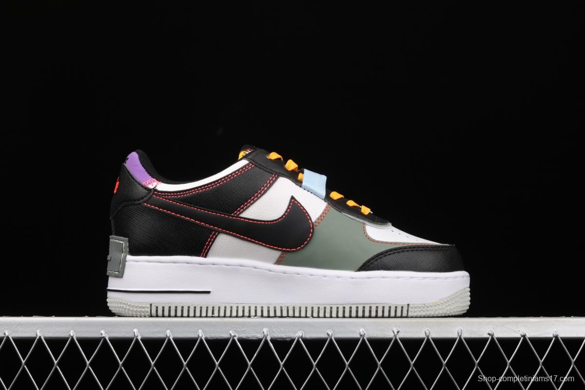 NIKE Air Force 1 ShAdidasow Rtl light weight heightened low-top 100-board shoes DC2542-001