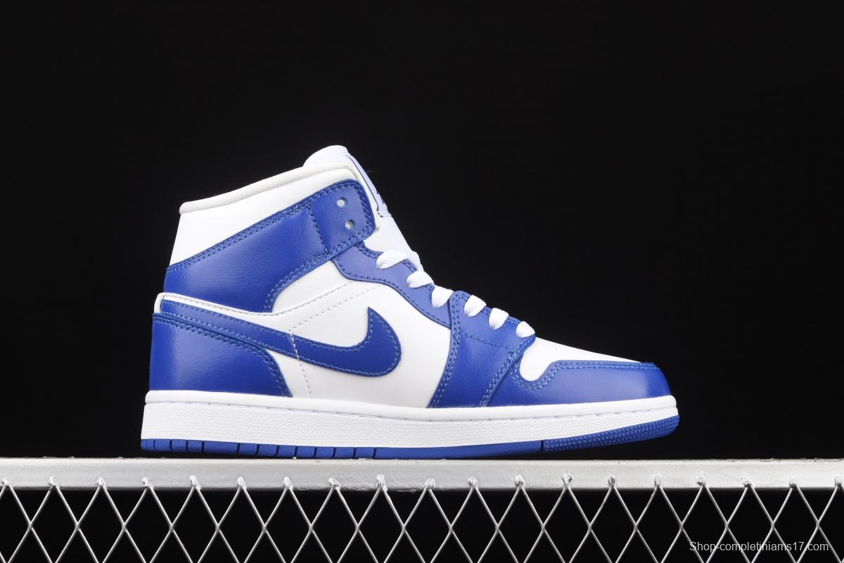 Air Jordan 1 Mid blue Zhongbang basketball shoes BQ6472-104