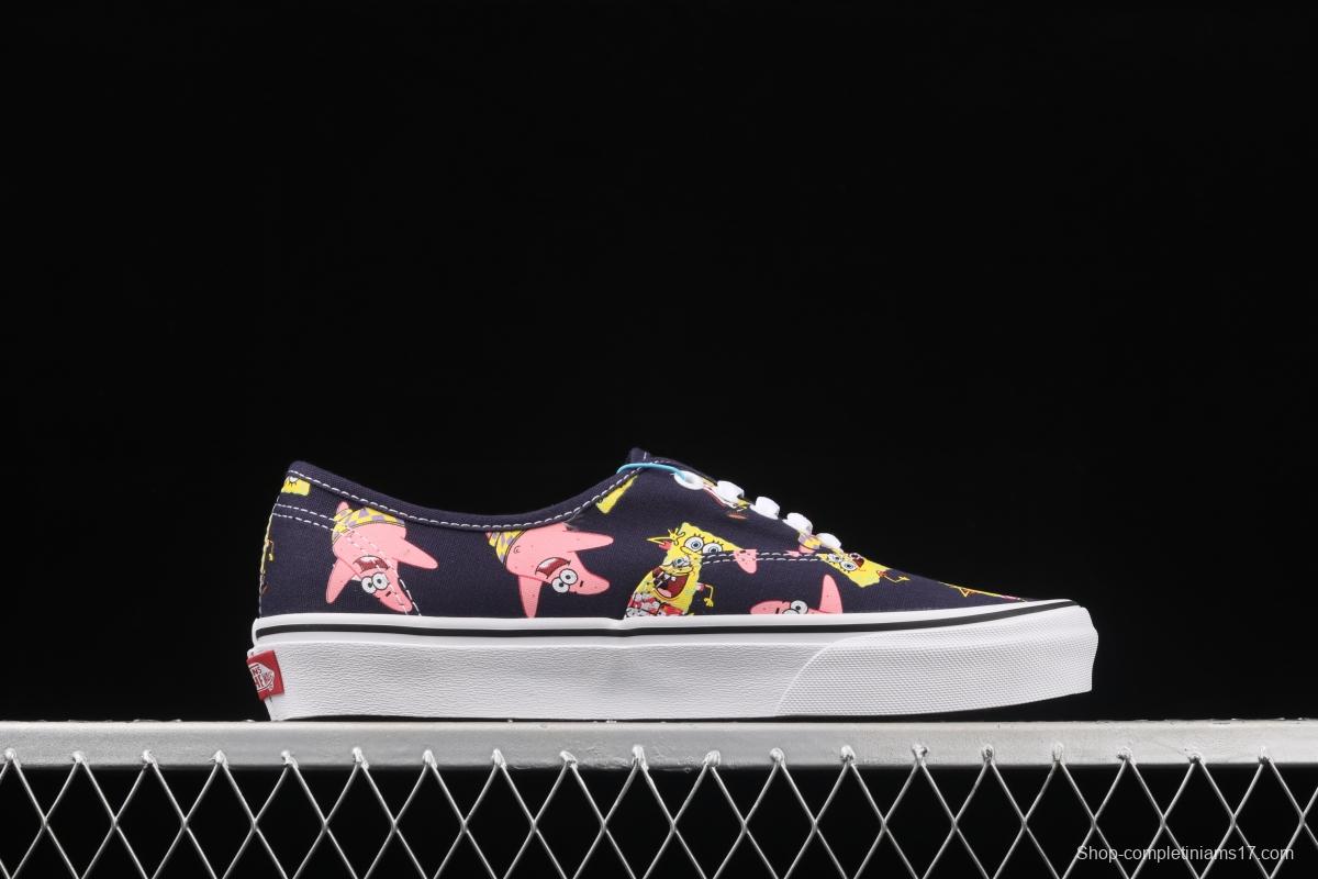 SpongeBob x Vans Comfycush Authentic 2021 joint color printing cartoon customized low-side vulcanized canvas leisure sports board shoes VN0A3WM7YZ1