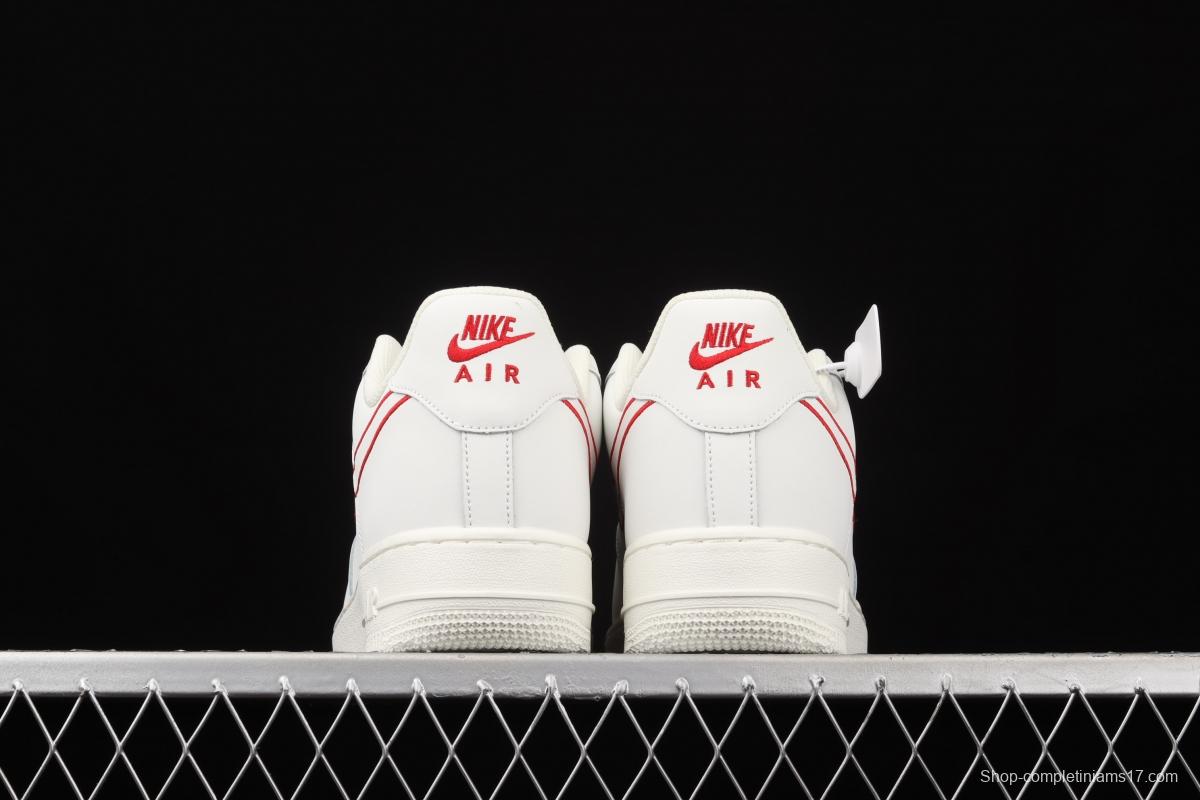 NIKE Air Force 1x07 Low rice white red electric embroidery hook low-top casual board shoes CL6326-108