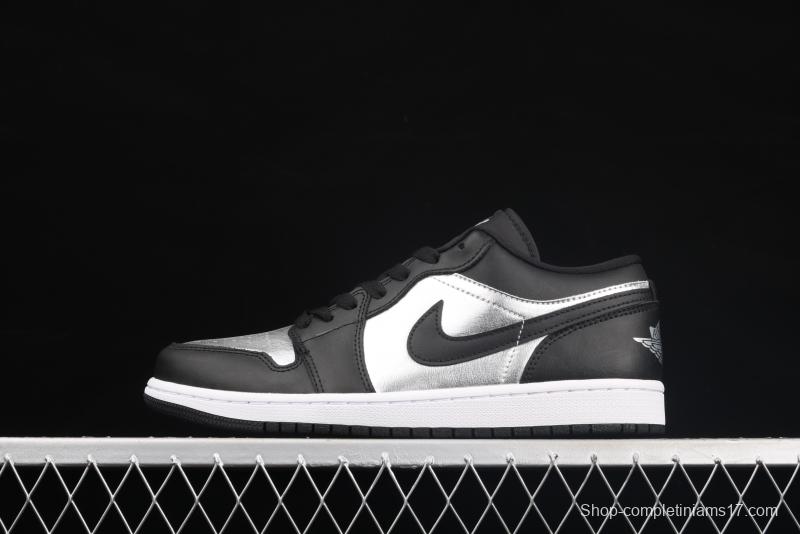 Air Jordan 1 Low low-top black silver culture leisure sports shoes DA5551-001