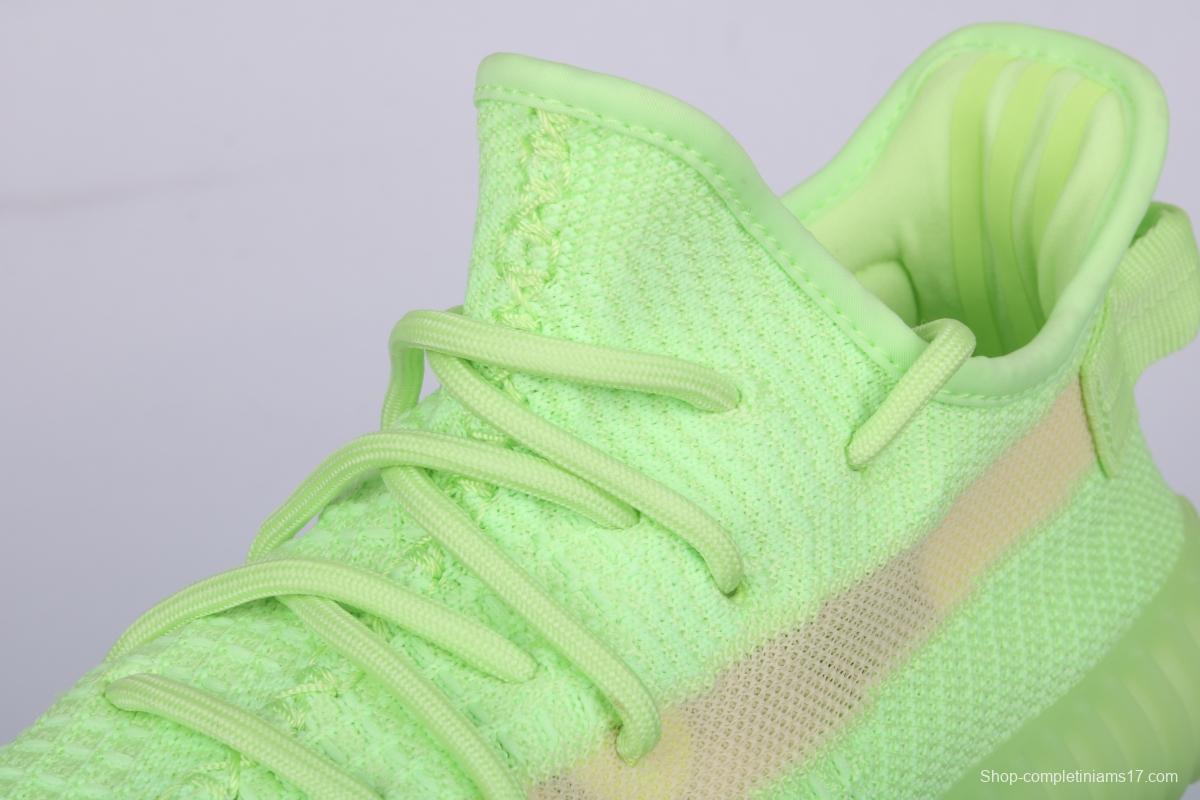 Adidas Yeezy 350 Boost V2 EG5293 Darth Coconut 350 second generation fluorescent green hollowed-out silk color matching