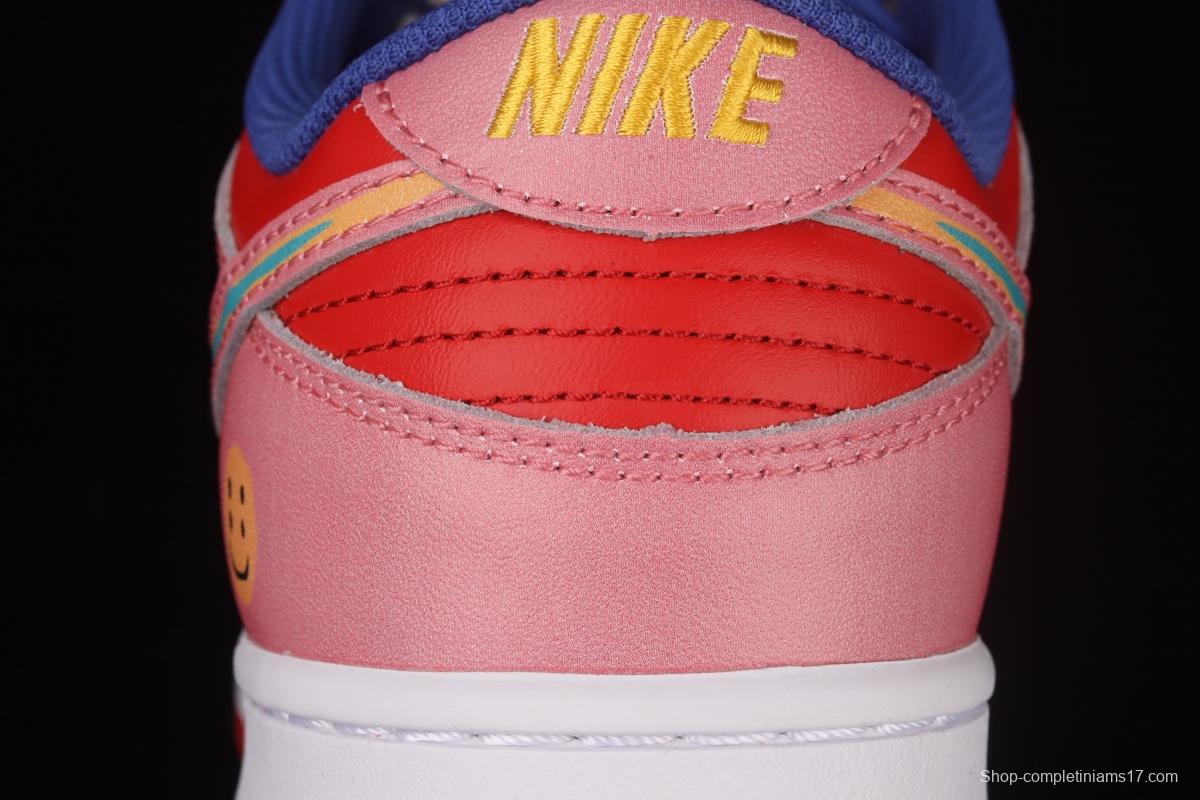 Cactusplantfleamarket x NIKE DUNK Low Rainbow smiley face joint style rainbow mandarin duck joint style low-side sports leisure board shoes LF4587-001