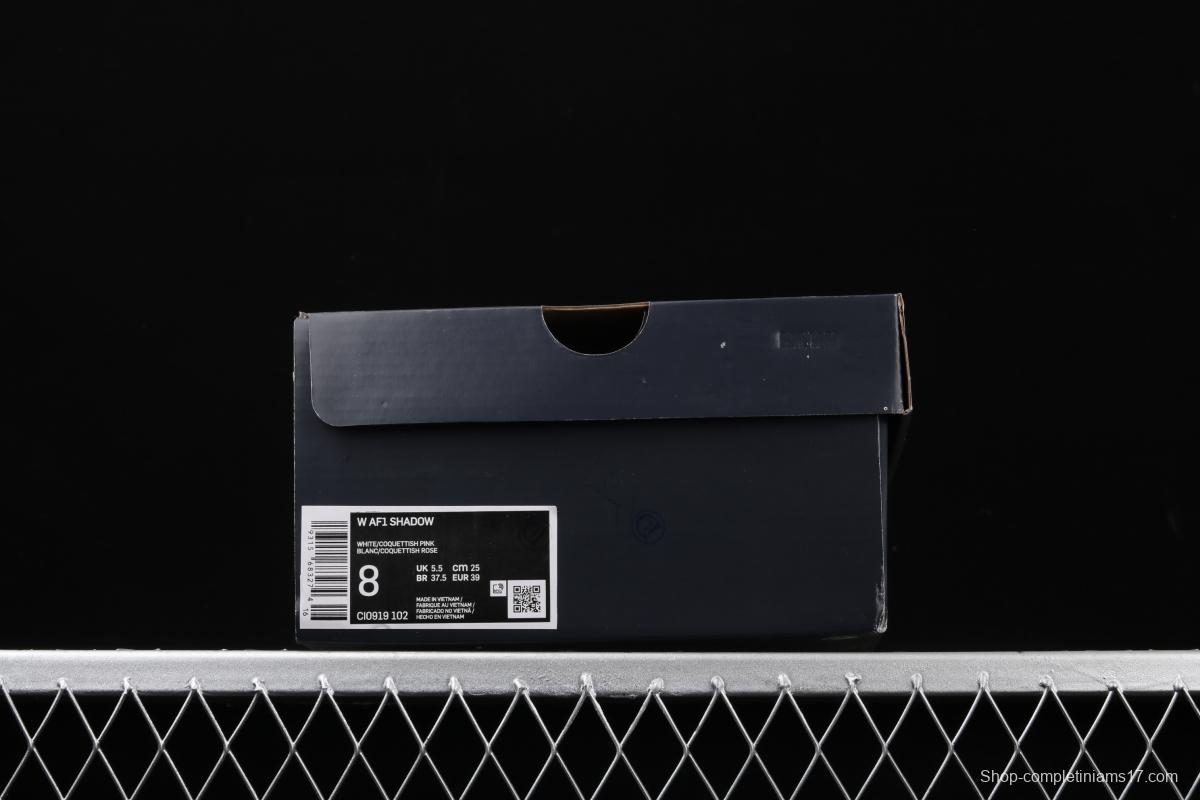 NIKE Air Force 1 ShAdidasow white powder light weight increased low-end white board shoes CI0919-102,