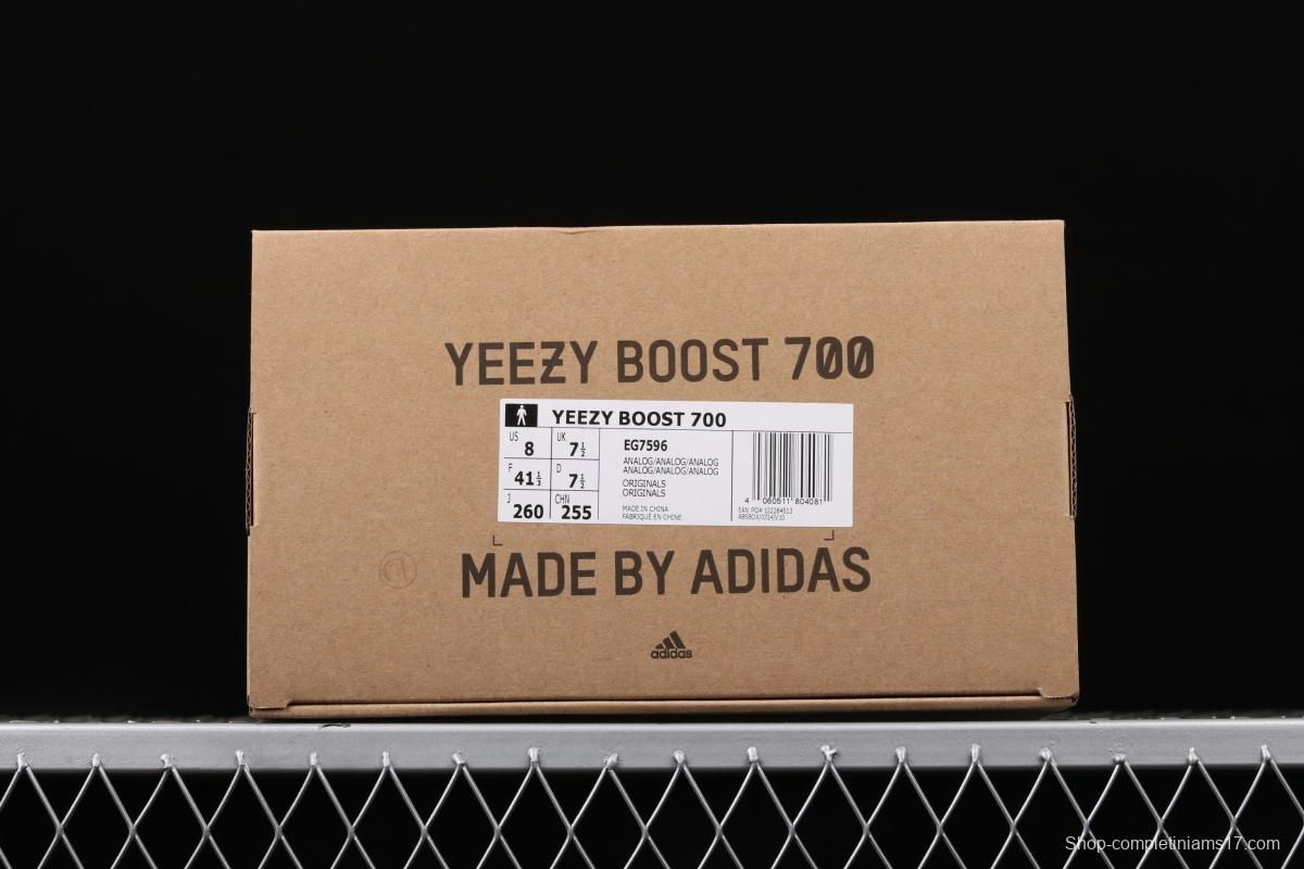 Adidas Yeezy Boost 700 Analog EG7596 Kanye coconut coconut 700yuan gray running shoes 3M reflective BASF explosion