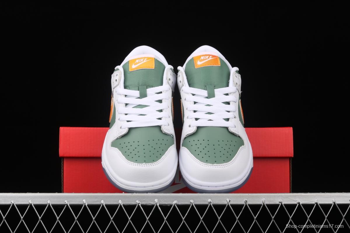 NIKE DUNK Low NY vs NY New York street basketball co-name matching white, green and orange fashion leisure board shoes DN2489-300