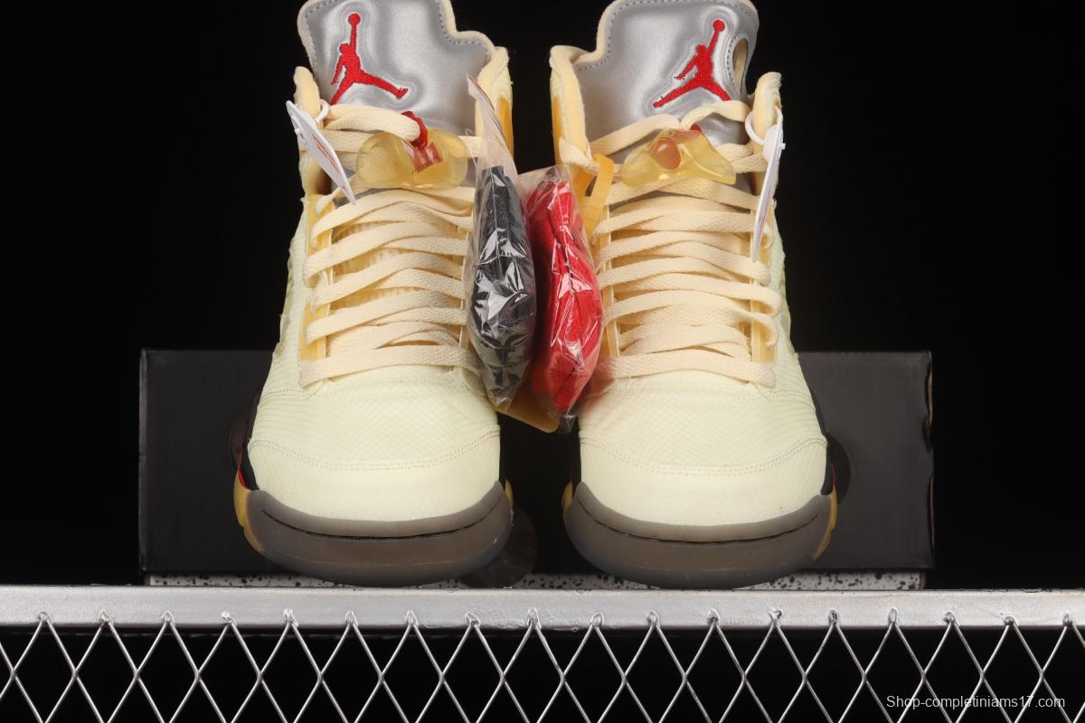 OFF-White x Air Jordan 5 Retro SP White Sail Golden Cicada DH8565-100