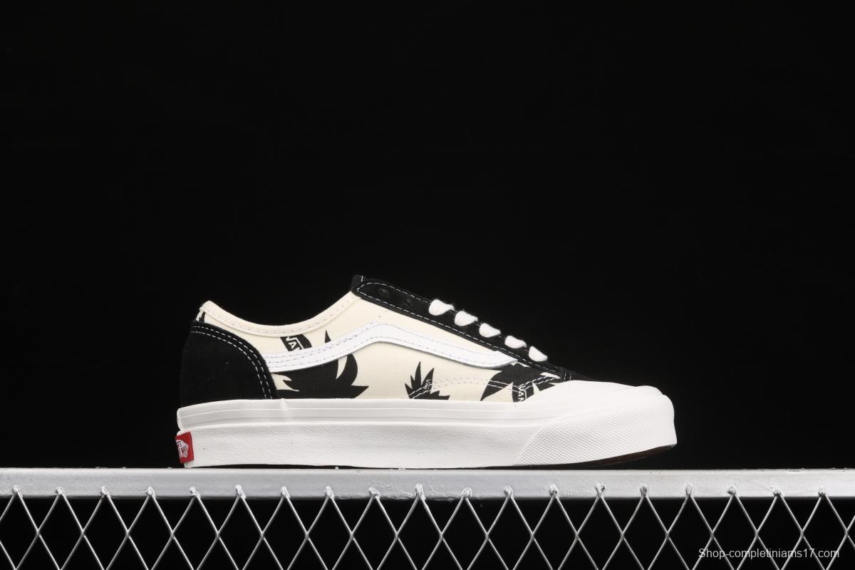 Vans Style 36 Cecon SF PEACEMINUSONE Baotou killer whale white print black maple leaf low-top board shoes VN0A3MVLK0A