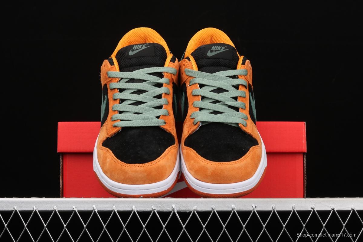 NIKE SB DUNK Low SP Ceramic dunk series carrot yellow and black low-side leisure sports skateboard shoes DA1469-001