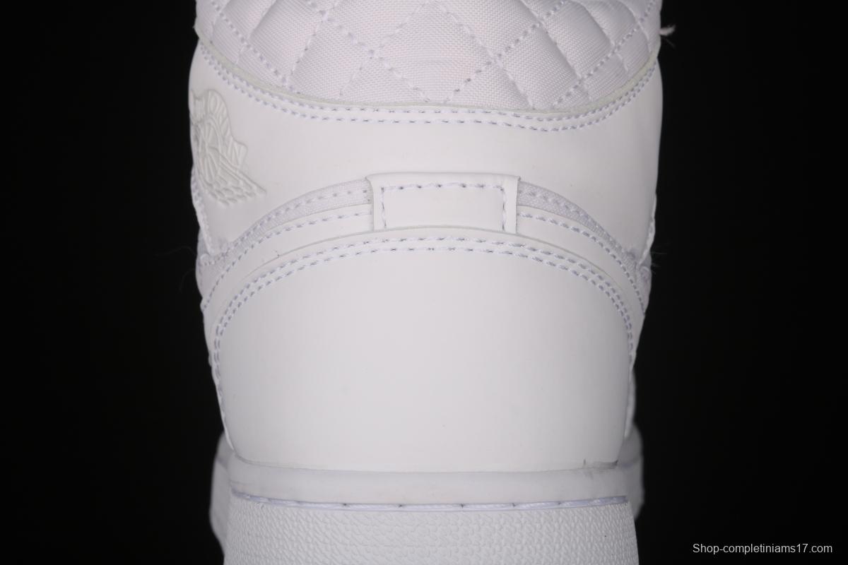 Air Jordan 1 Mid Quilted White Little Chanel Leisure Sport Board shoes DB6078-100