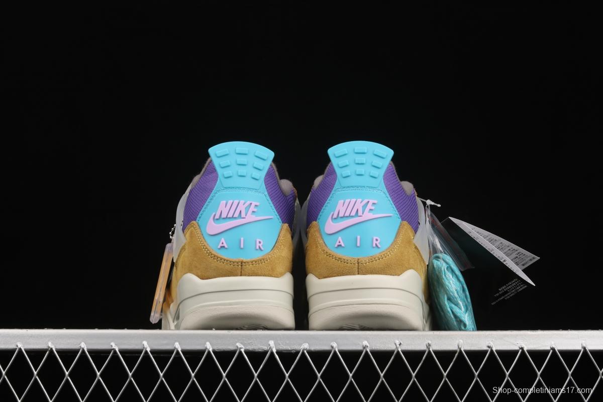 Union LA x Nike Air Jordan 4 Retro Desert Moss turquoise purple sports culture basketball shoes DJ5718-300