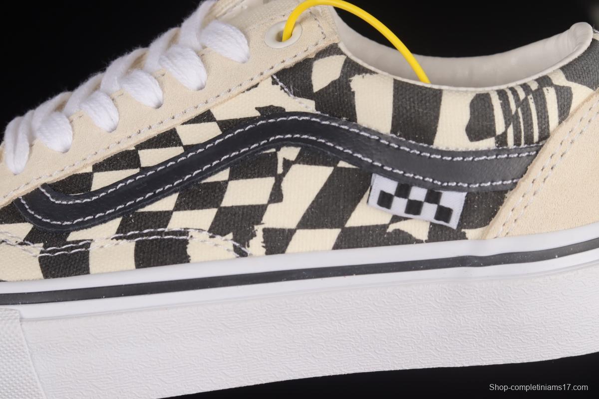 Vans OId Skool black and white checkerboard side stripe low-top professional skateboard shoes VN0A5FCB9CU