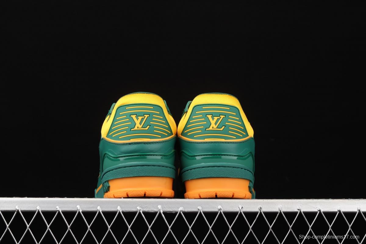 Authentic LV 2021ss early spring fashion catwalk sneakers 390N GREEEN YELLOW