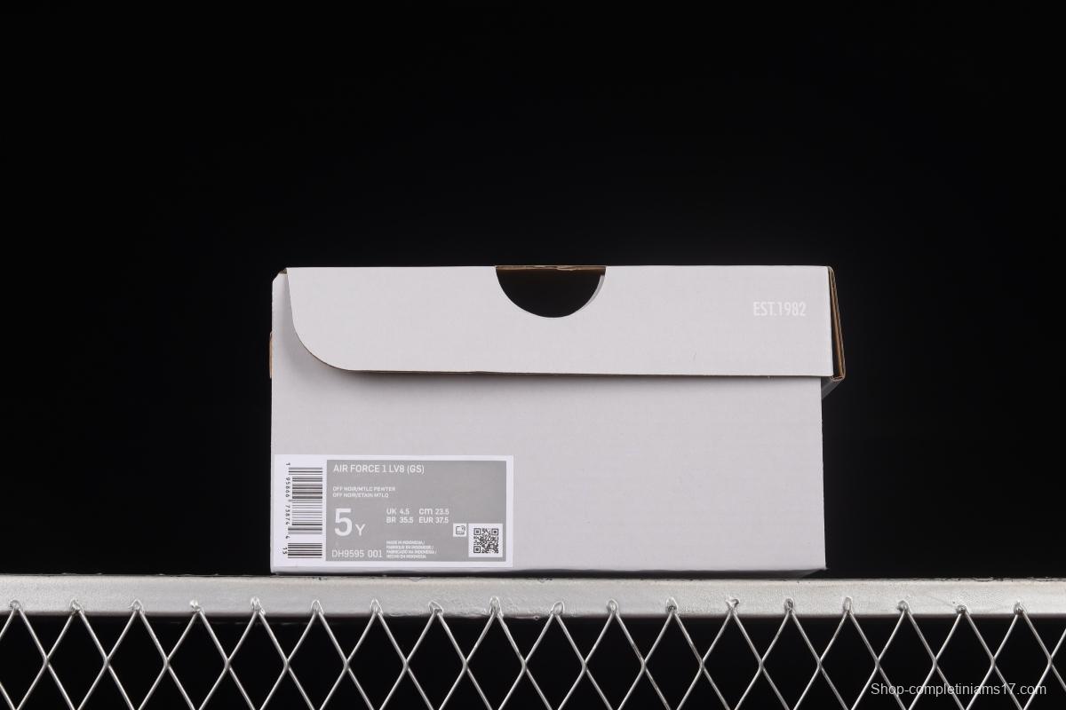 NIKE Air Force 1'07 Low Double Swoosh Grey Gold Double Hook Low Top Casual Sneakers DH9595-001