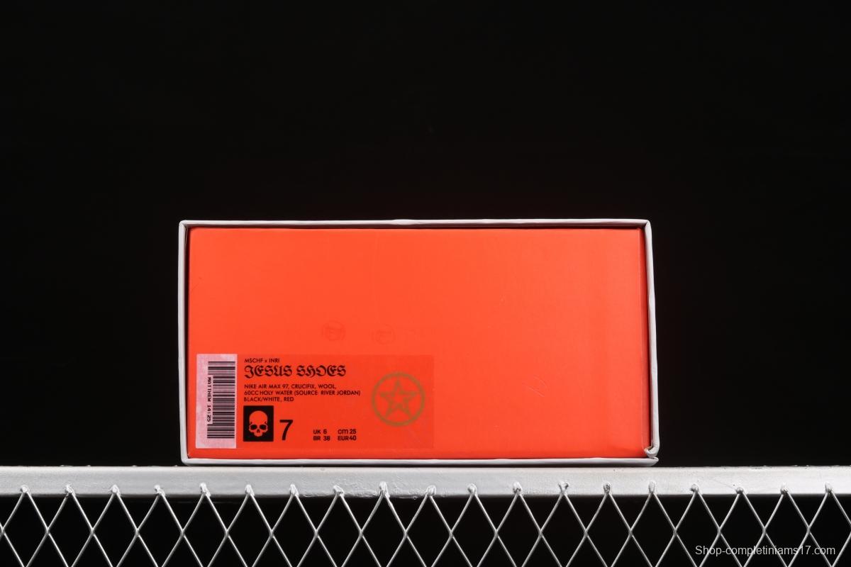 Mschf x Inri Air Max 97 Jesus Shoes Holy Water Black Grey 3M bullet running shoes DH4092-001