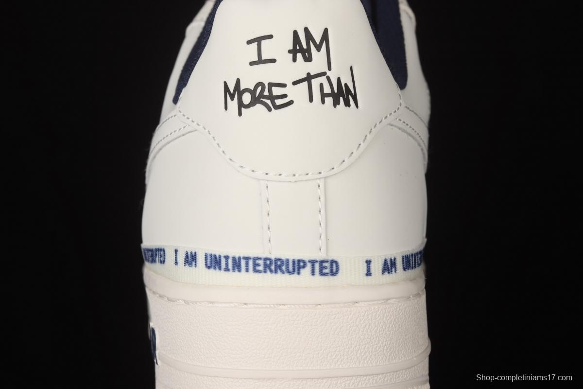 Uninterrupted x NIKE Air Force 1 MORE THAN rice dark blue signature graffiti all over the sky star low-top casual board shoes NU6602-301
