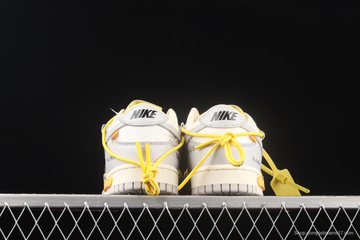 OFF-White x NIKE DUNK Low OW grey leisure sports skateboard shoes DM1602-103