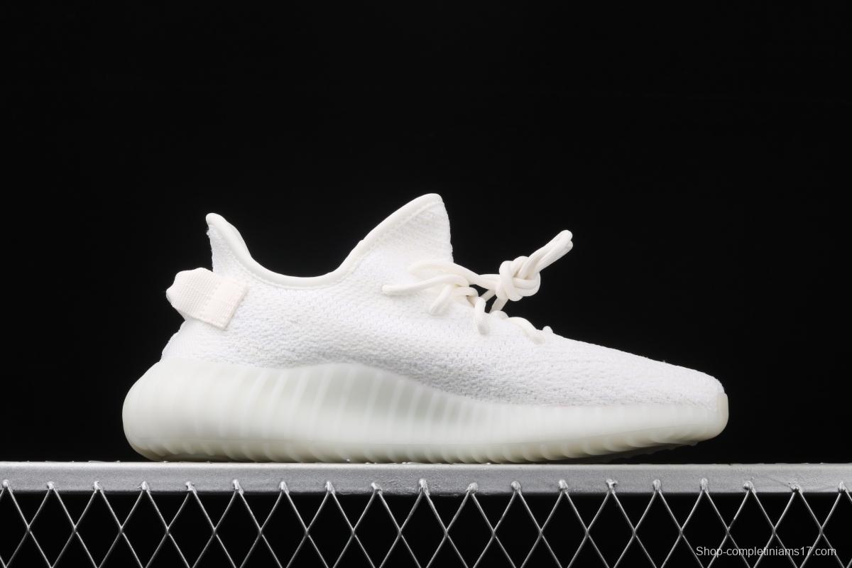 Adidas Yeezy 350V2 All White Real Boost Basf das coconut 350 second generation CP9366 fluorescent white BASF popcorn