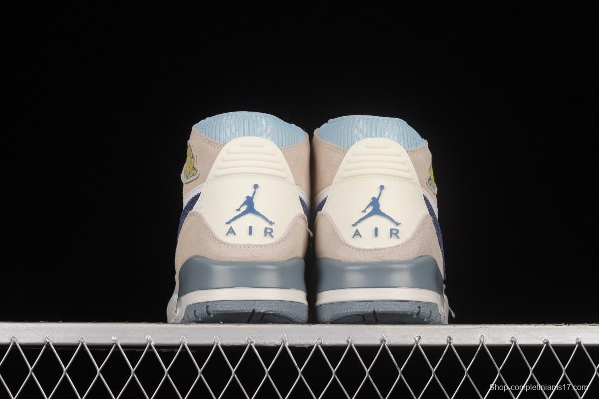 Air Jordan Legacy 312 White and Blue Color Matching Velcro Three-in-One Sneakers DQ5347-141