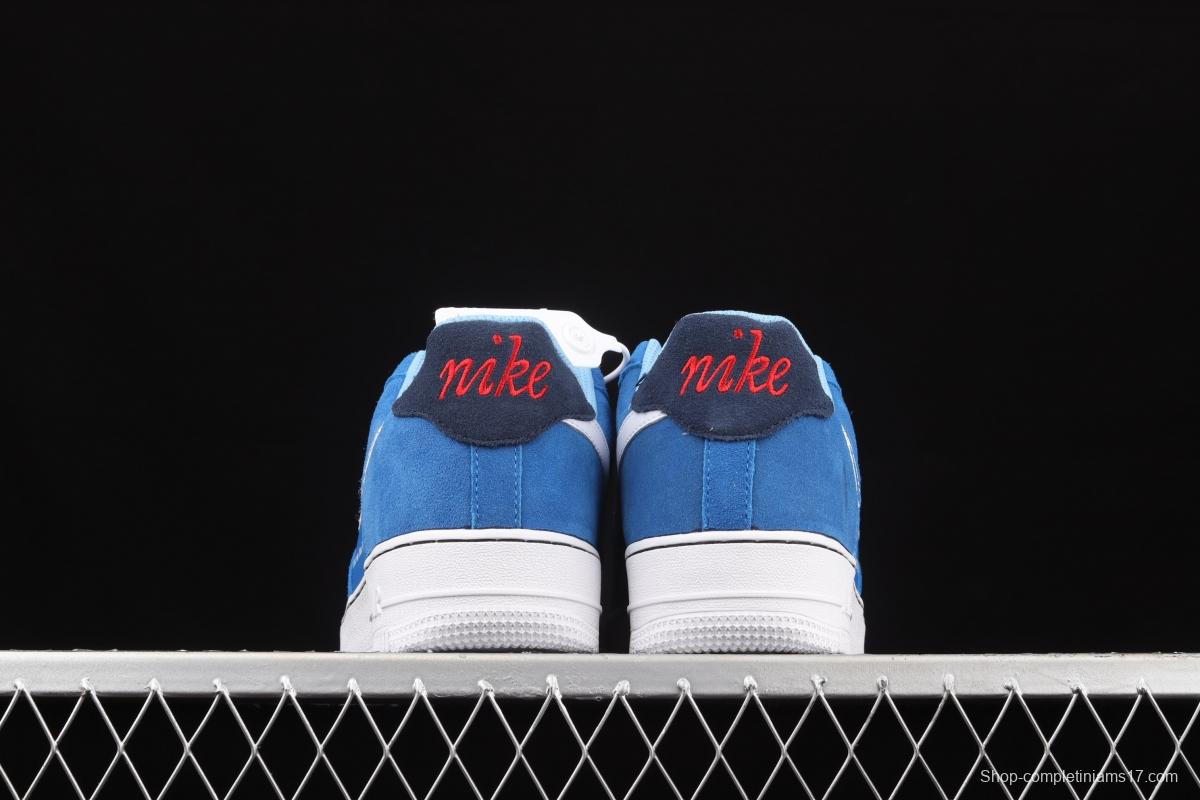 NIKE Air Force 11407 Low sky blue electric embroidery hook low-top casual board shoes DB3597-400