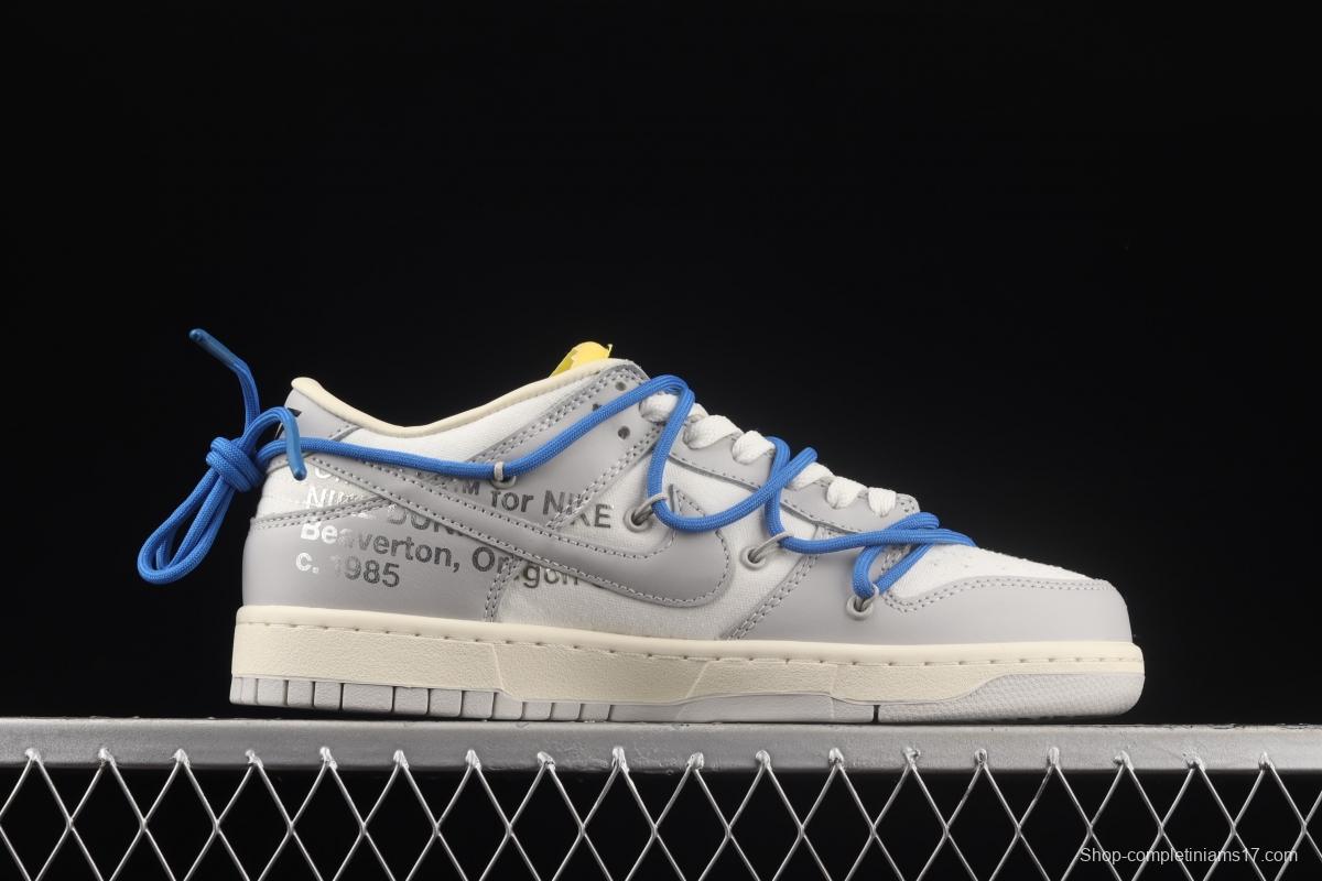 OFF-White x NIKE DUNK Low OW white gray leisure sports skateboard shoes DM1602-112