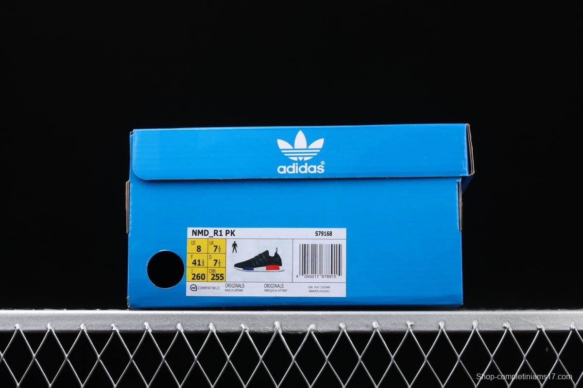 Adidas NMD_R1 Boost competes for S79168 black, blue and red color matching. Dongguan original large particles feel super soft.