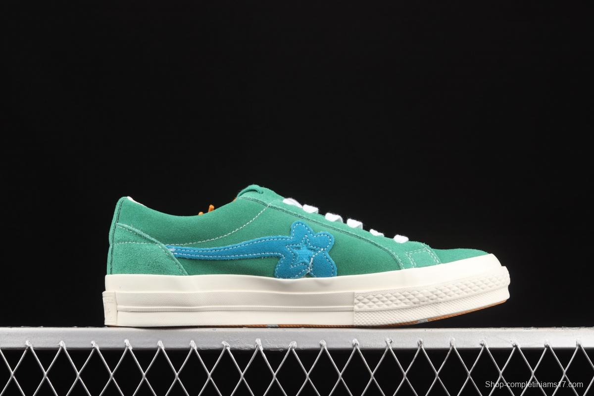 Creator x Converse One Star Ox Golf Le Fleur TTC co-signed green floret 2.0 suede low upper shoes 160322C