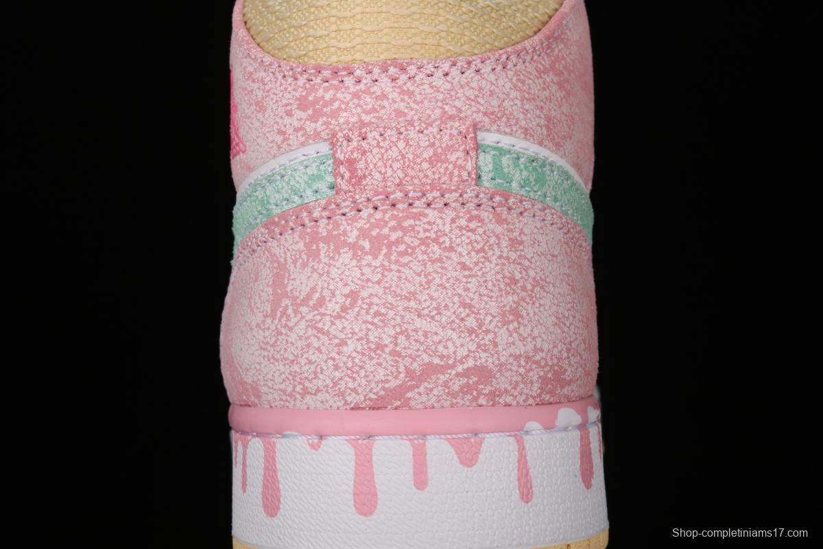 Air Jordan 1 Mid GS Ice Cream Bang Basketball shoes DD1666