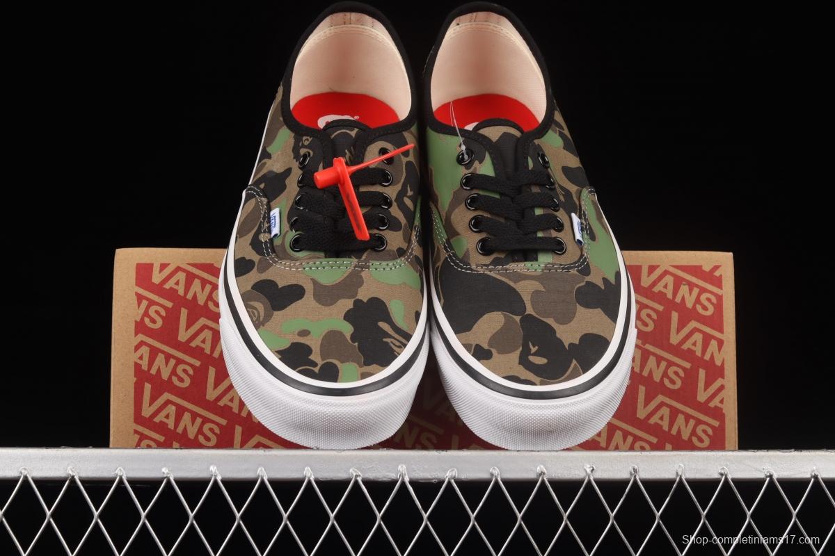 Vans Authentic ape-man co-named green camouflage low-top casual board shoes VN0A38EN7BC