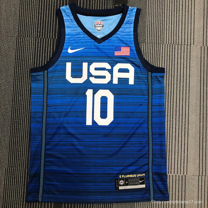 Thai Version Men's Jayson Tatum Navy USA Basketball Player Jersey