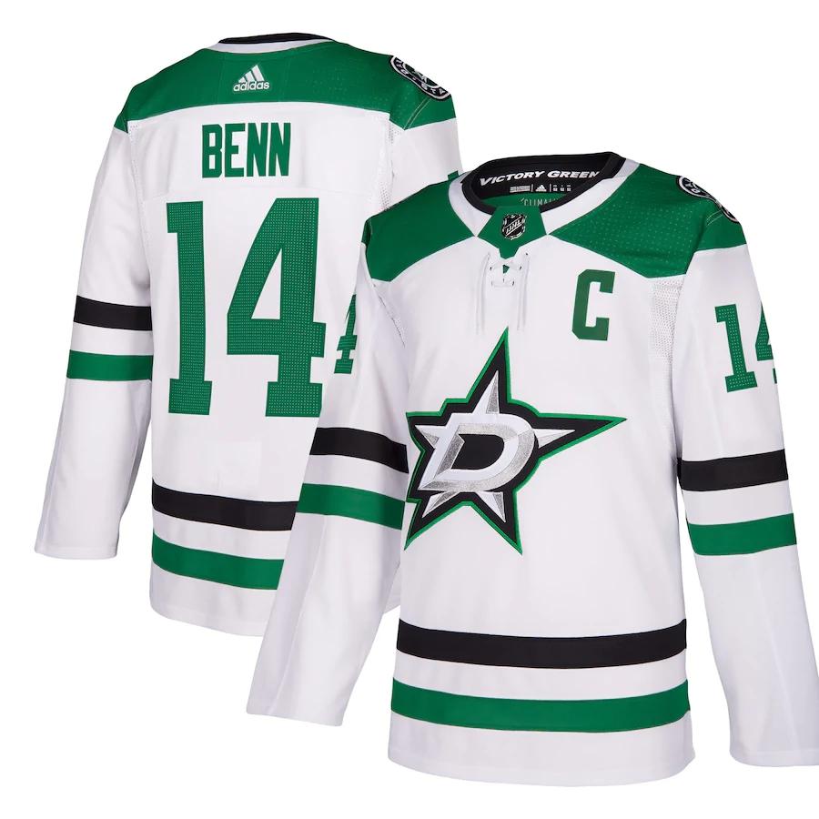 Men's Jamie Benn White Away Player Team Jersey