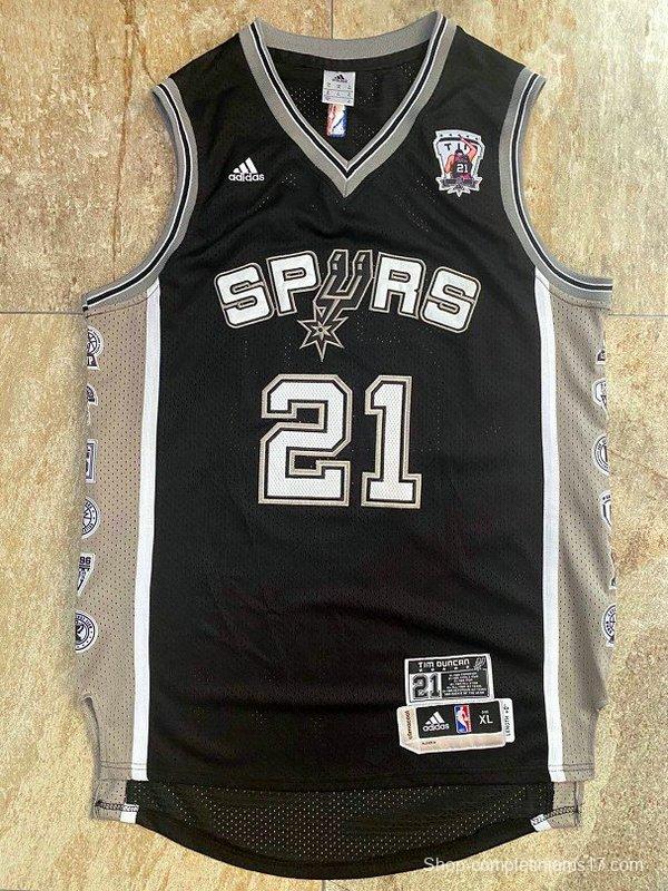 Men's Tim Duncan Black Retro Classic Team Jersey