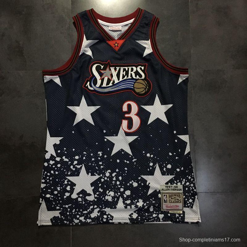 Men's Allen Iverson Black Retro Classic Team Jersey