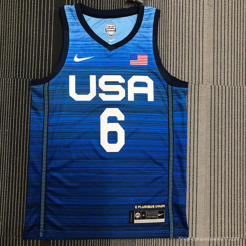 Thai Version Men's Damian Lillard Navy USA Basketball Player Jersey