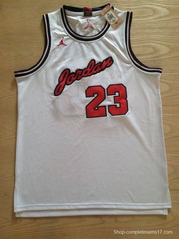 Men's Michael Jordan White Retro Classic Team Jersey