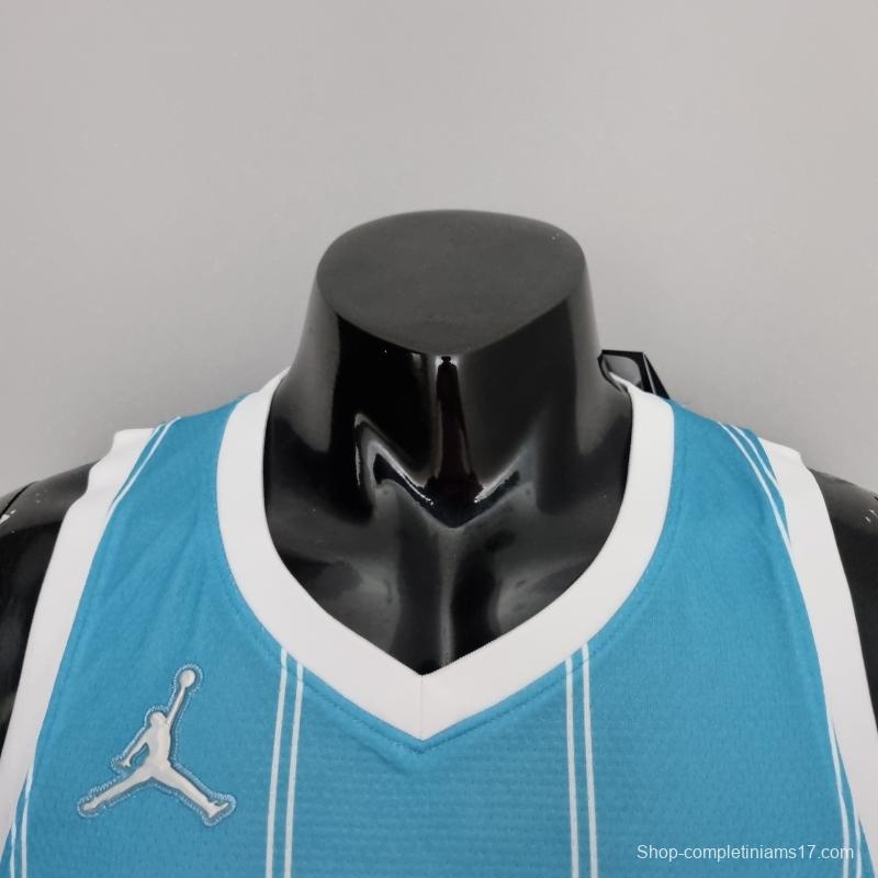 75th Anniversary Ball #1 Charlotte Hornets Blue NBA Jersey